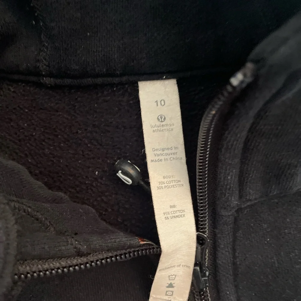 Lululemon zip up sweater Black size 10 - Picture 9 of 9